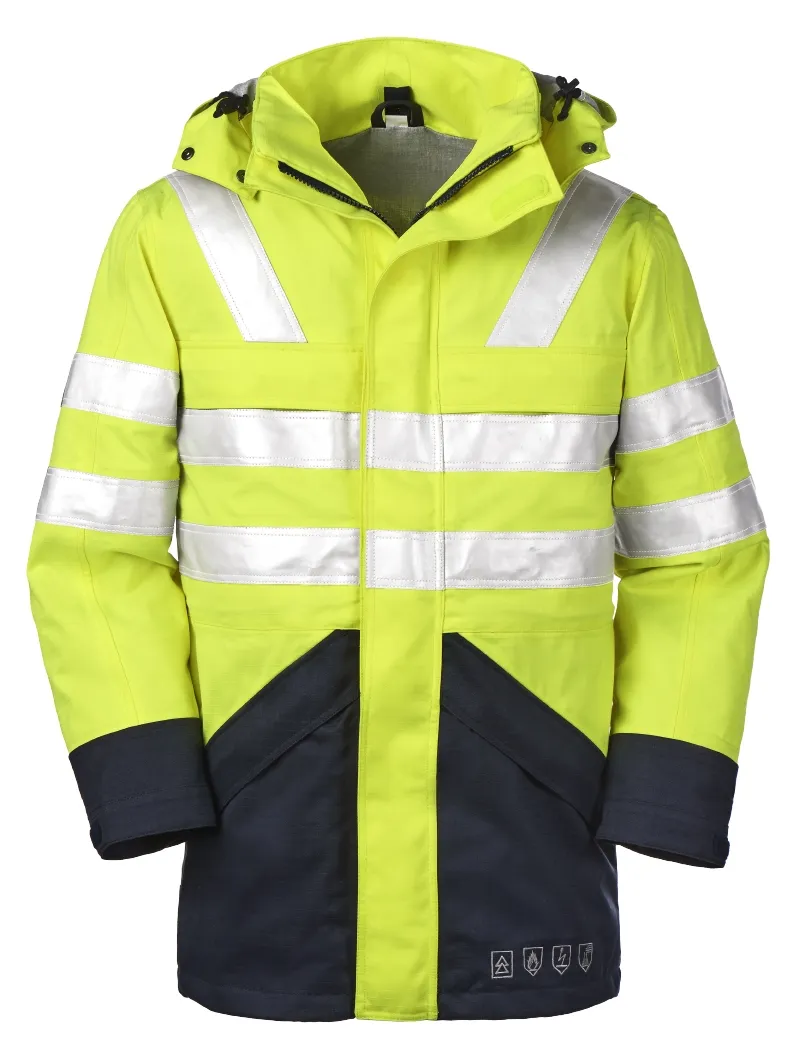 4PROTECT Multinorm-Warn-Wetterschutz-Jacke EDMONTON Leuchtgelb/Navy (3510)