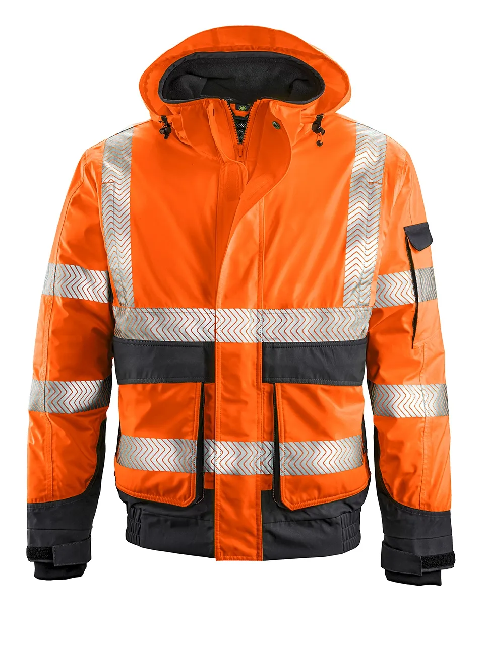 4PROTECT Warn-Wetterschutz-Blouson NEWARK Leuchtorange/Grau (3411)