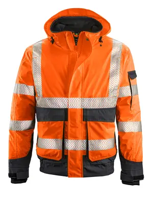 4PROTECT Warn-Wetterschutz-Blouson NEWARK Leuchtorange/Grau (3411)