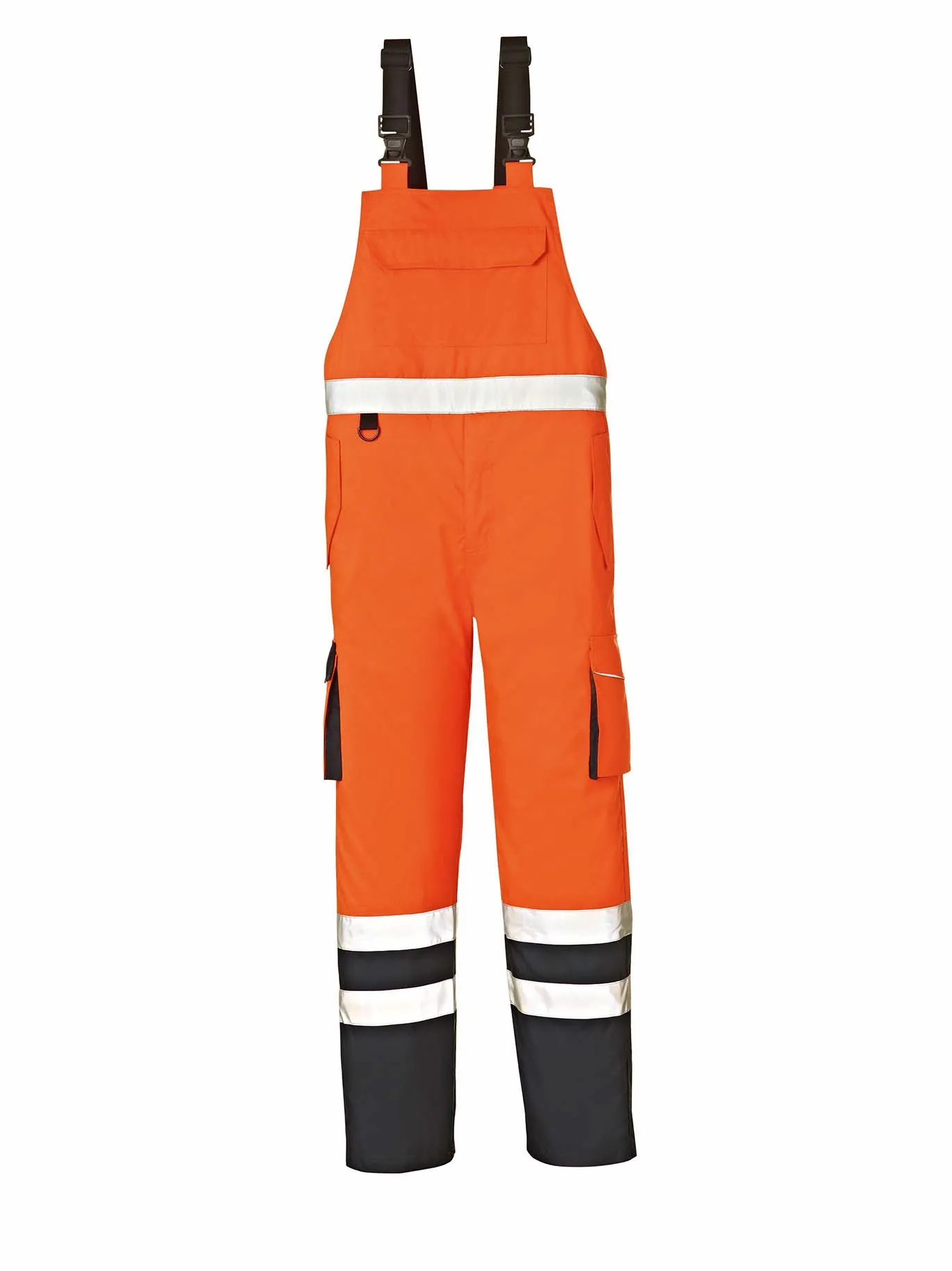 4PROTECT Warn-Wetterschutz-Latzhose CHICAGO Leuchtorange/Navy (3481)