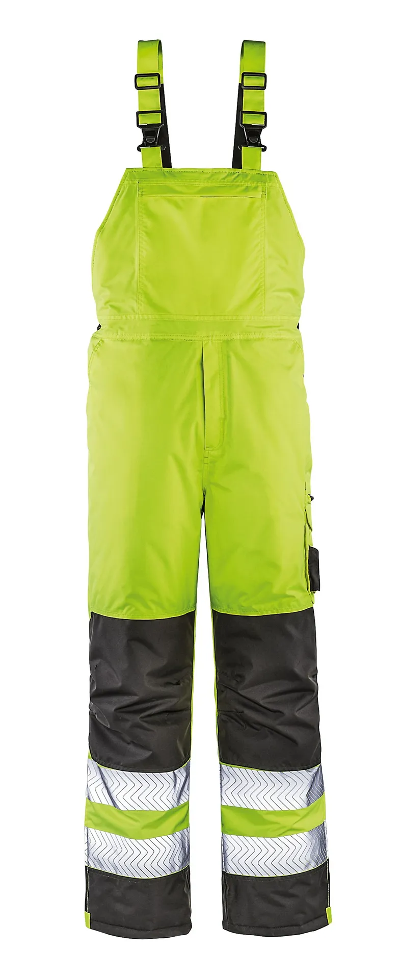 4PROTECT Warn-Winter-Wetterschutz-Latzhose ATLANTA Leuchtgelb/Grau (3485)