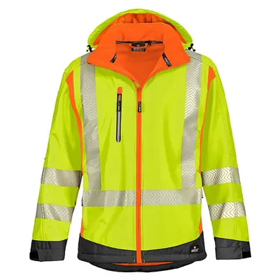 4PROTECT Warnschutz-Softshelljacke HOUSTON Leuchtgelb/Leuchtorange (3475)