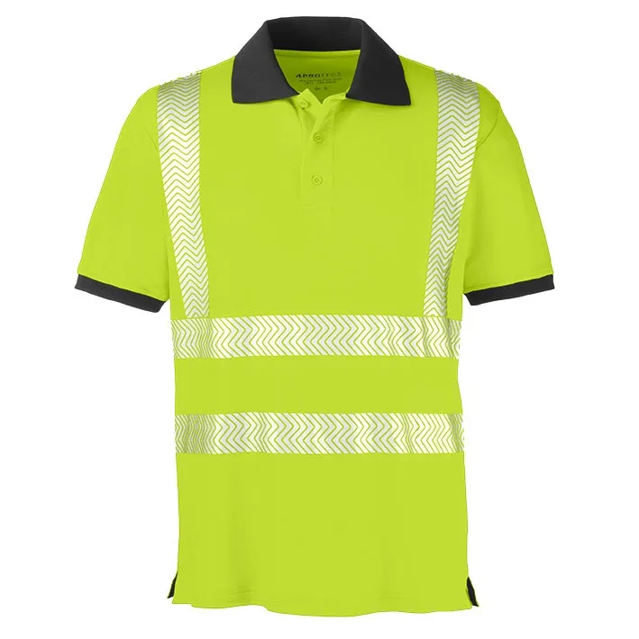 4PROTECT Warnschutz UV-Poloshirt ORLANDO Leuchtgelb/Grau (3434)