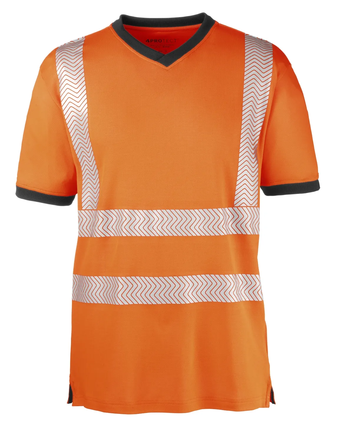 4PROTECT Warnschutz UV-T-Shirt MIAMI Leuchtorange/Grau (3430)