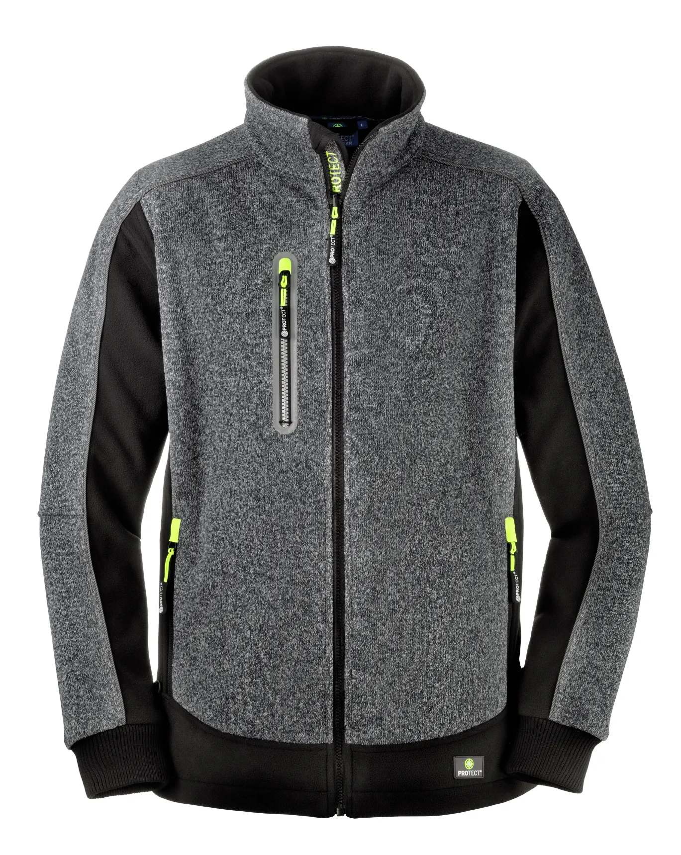 4PROTECT Wetterschutz Fleecejacke MAINE Schwarz/Weiß melange (3355)