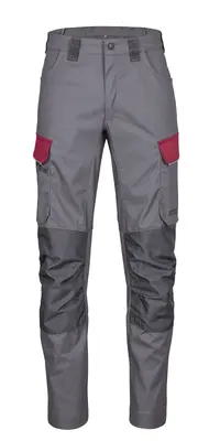 4PROTECT Workwear Herren-Hose Grau/Rot (3053)