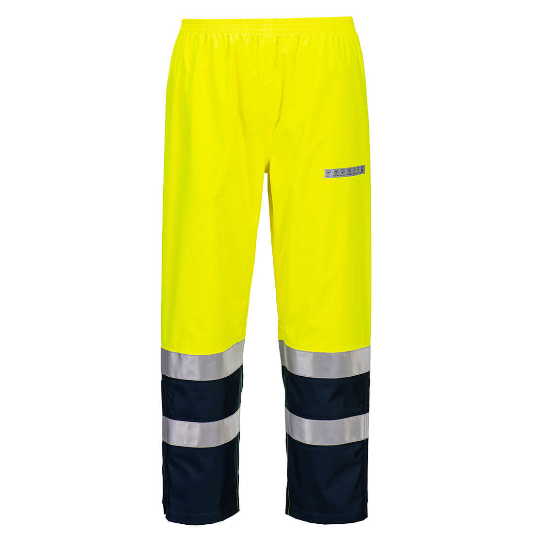 Portwest Bizflame Rain+ Hi-Vis Multinorm Kontrast FR Bundhose (FR410) Gelb/Marine XL