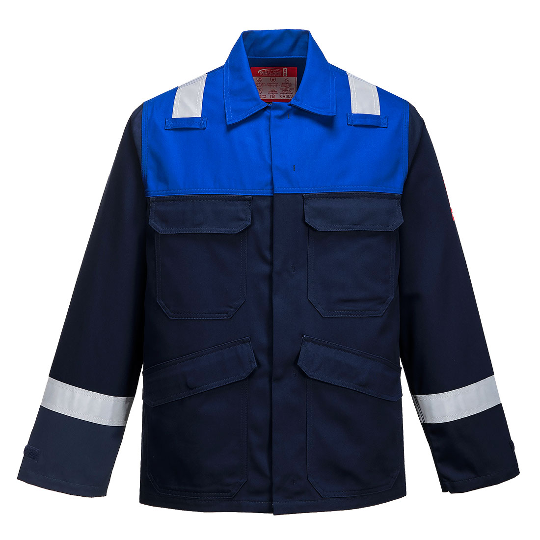 Portwest Bizflame Work zweifarbige FR Jacke (FR55) Marine/Royal L