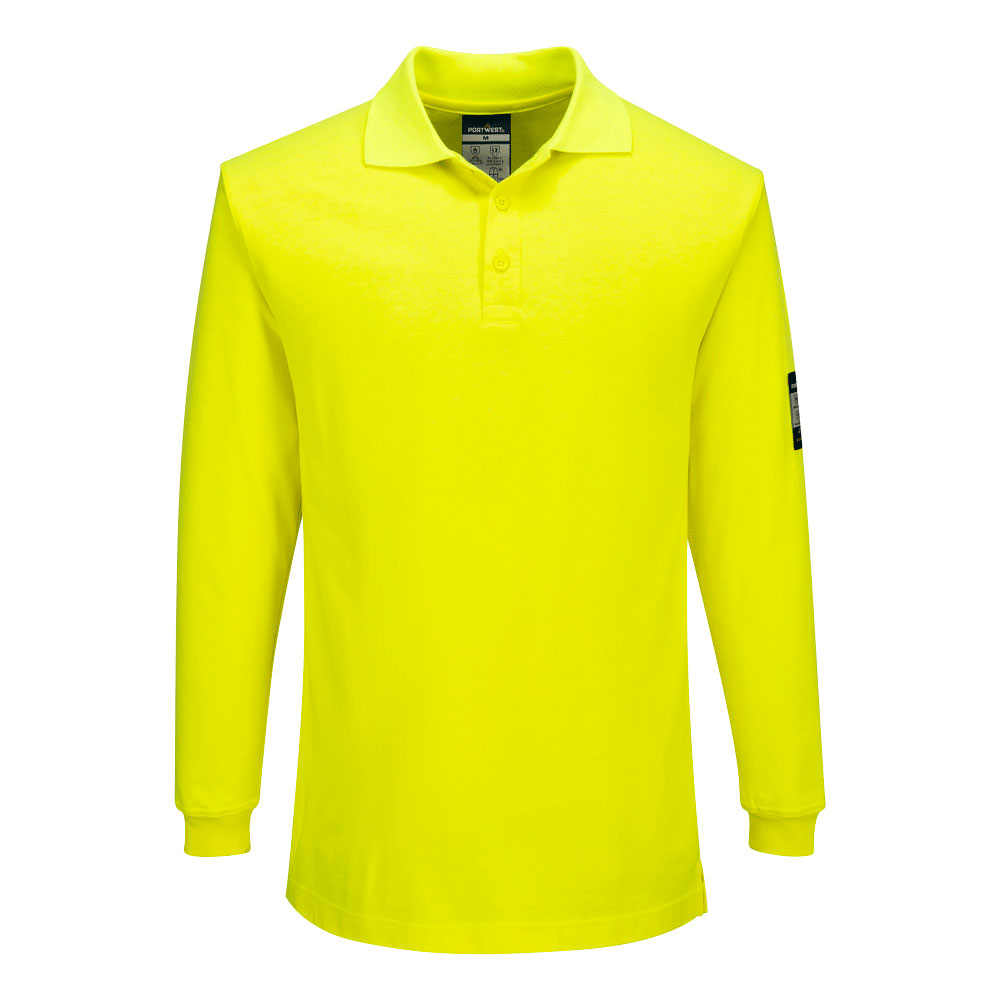 Portwest Modaflame Knit FR Poloshirt Langarm (FR805) Gelb XXXL