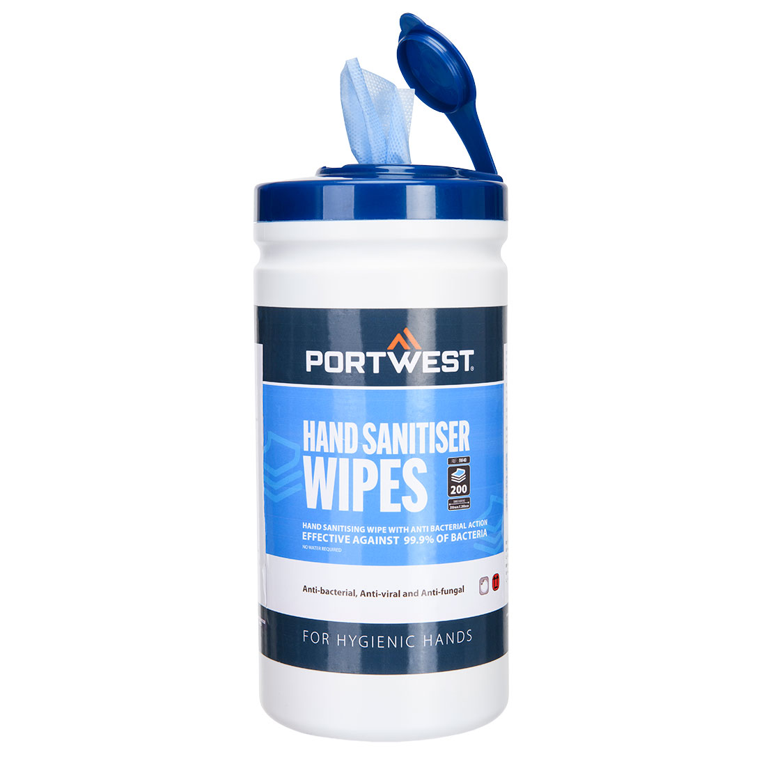 Portwest Handdesinfektions-Tücher (200 Tücher) (IW40) Blau