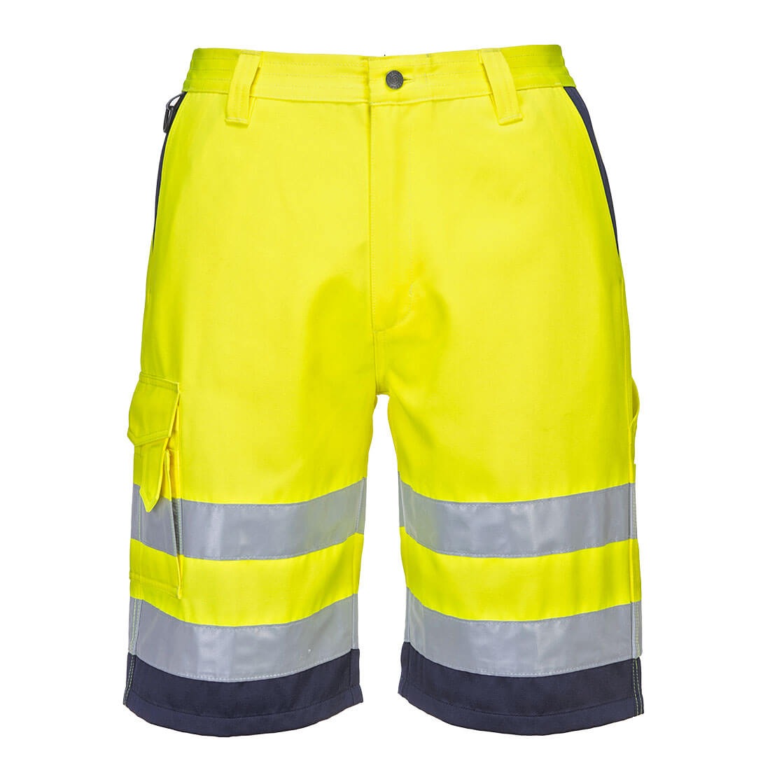 Portwest Leichte Hi-Vis Shorts aus Polyester-Baumwolle (L043) Gelb/Marine M