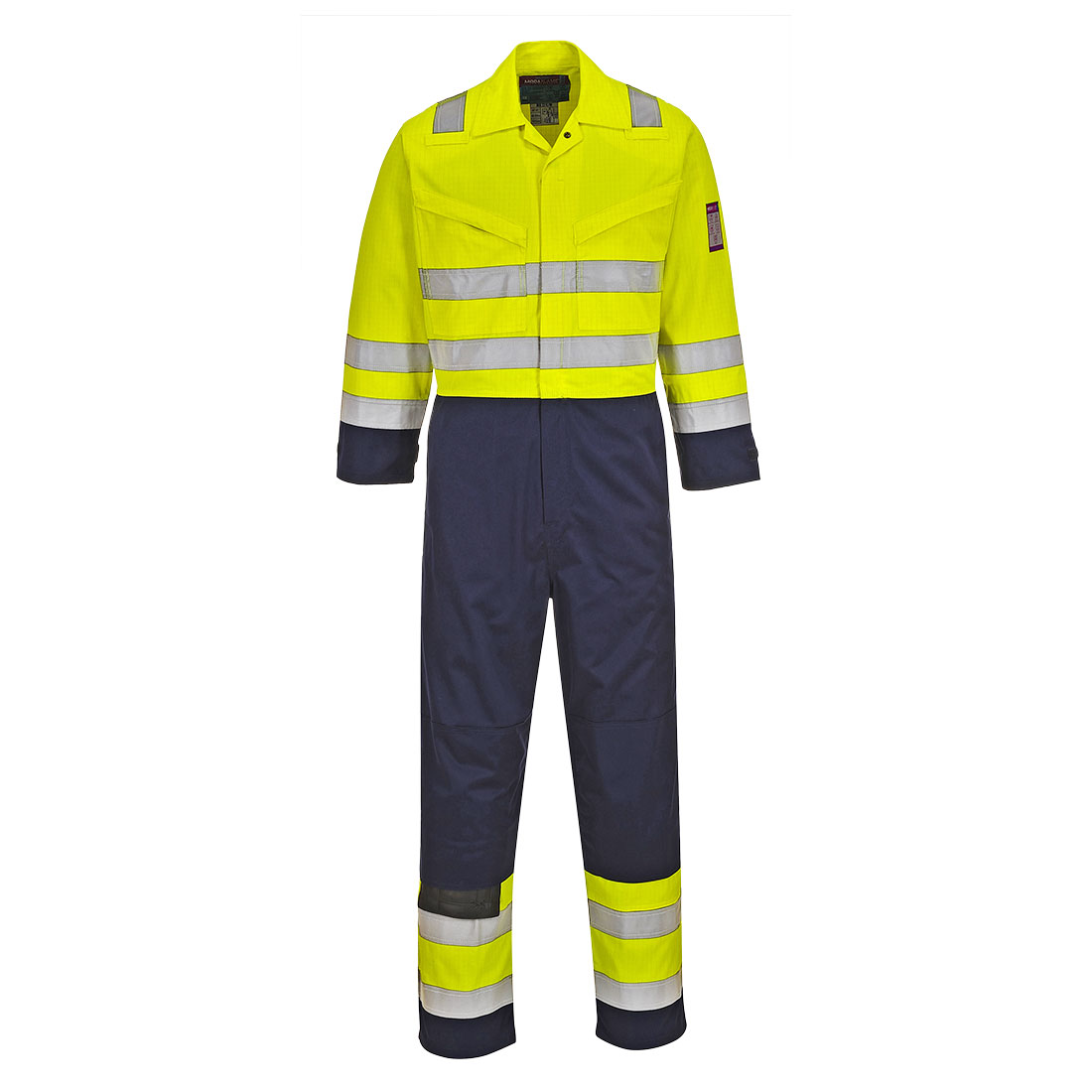 Portwest Modaflame Work Hi-Vis Multinorm Kontrast FR Overall (MV28) Gelb/Marine XL Tall
