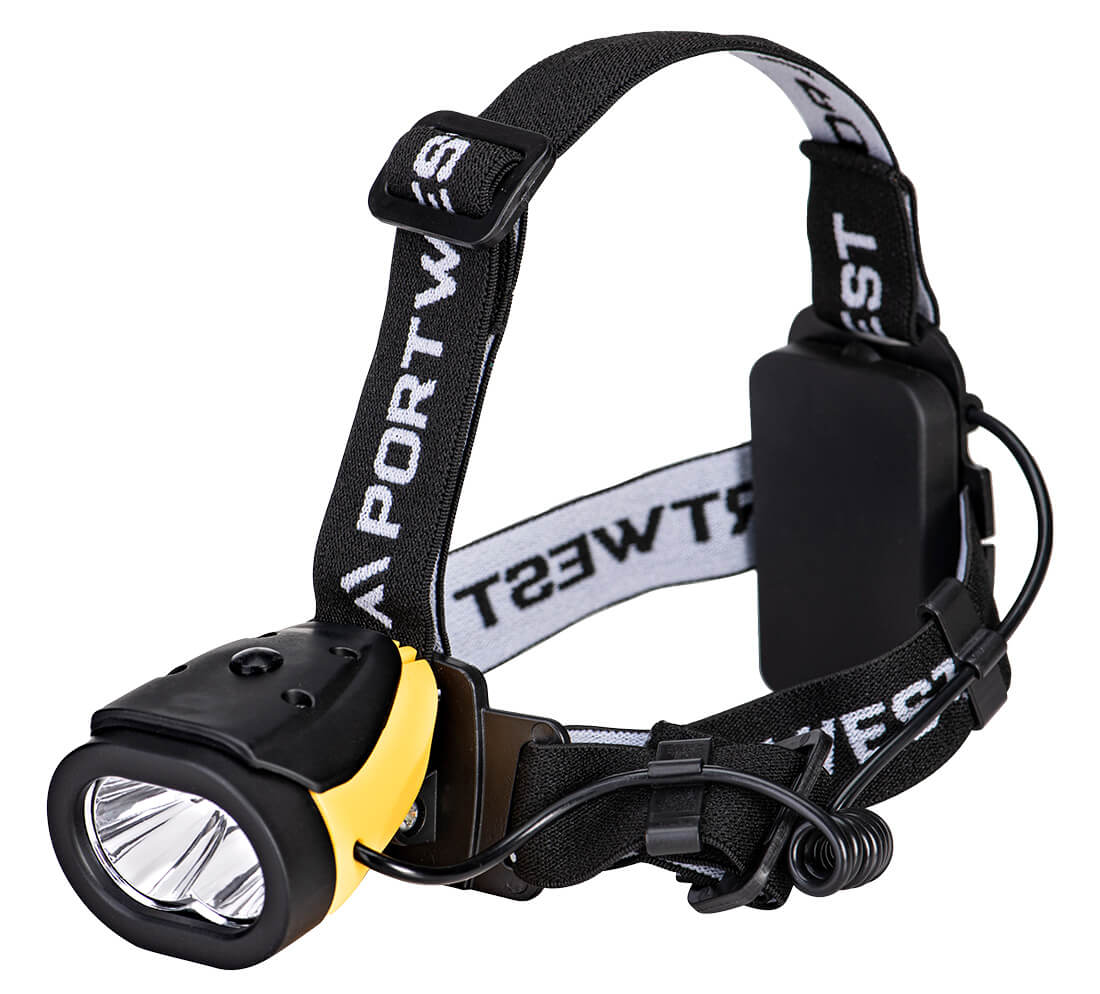 Portwest PW Dual-Power Kopflampe (PA63) Gelb/Schwarz