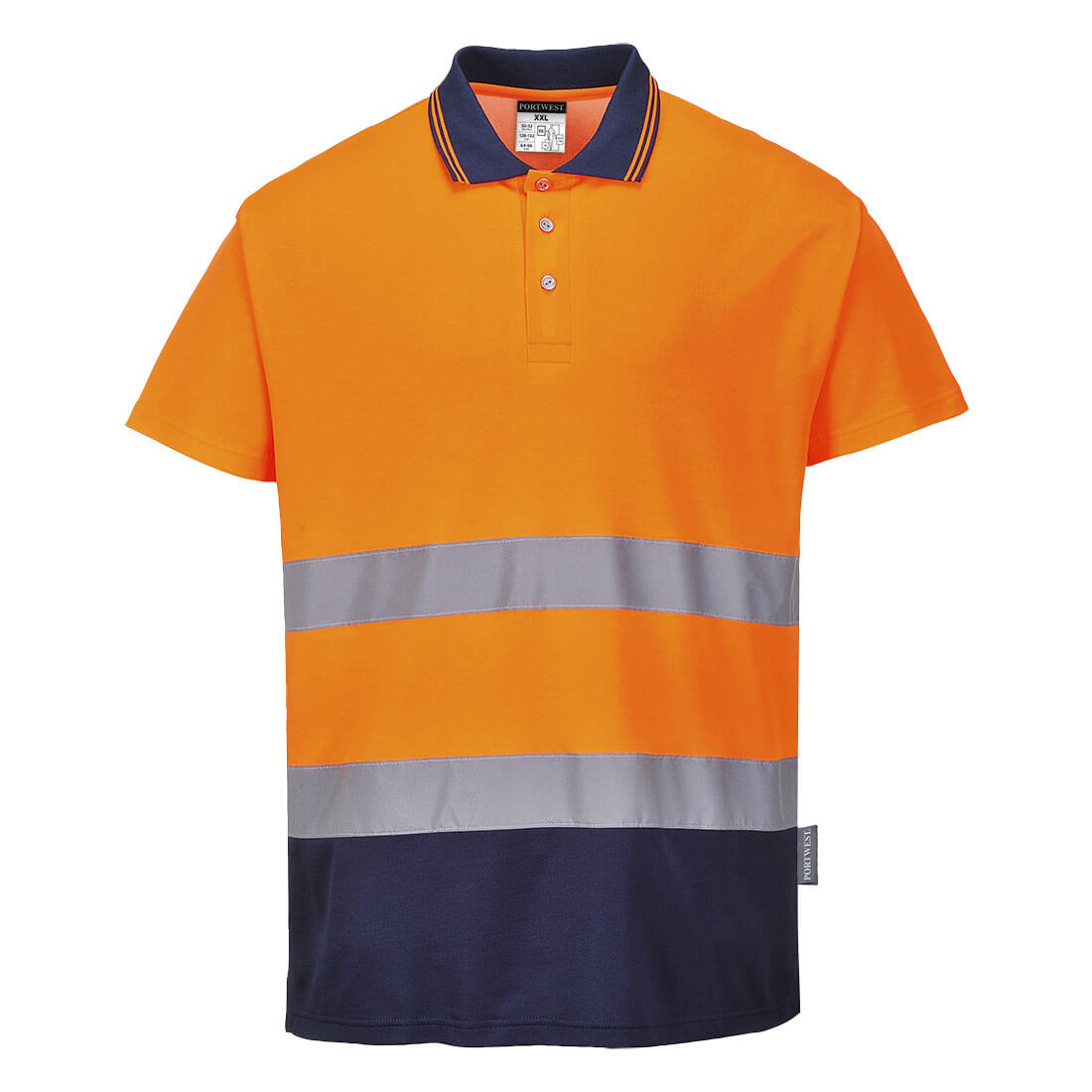 Portwest Hi-Vis Cotton Comfort Kontrast Poloshirt kurzarm (S174)