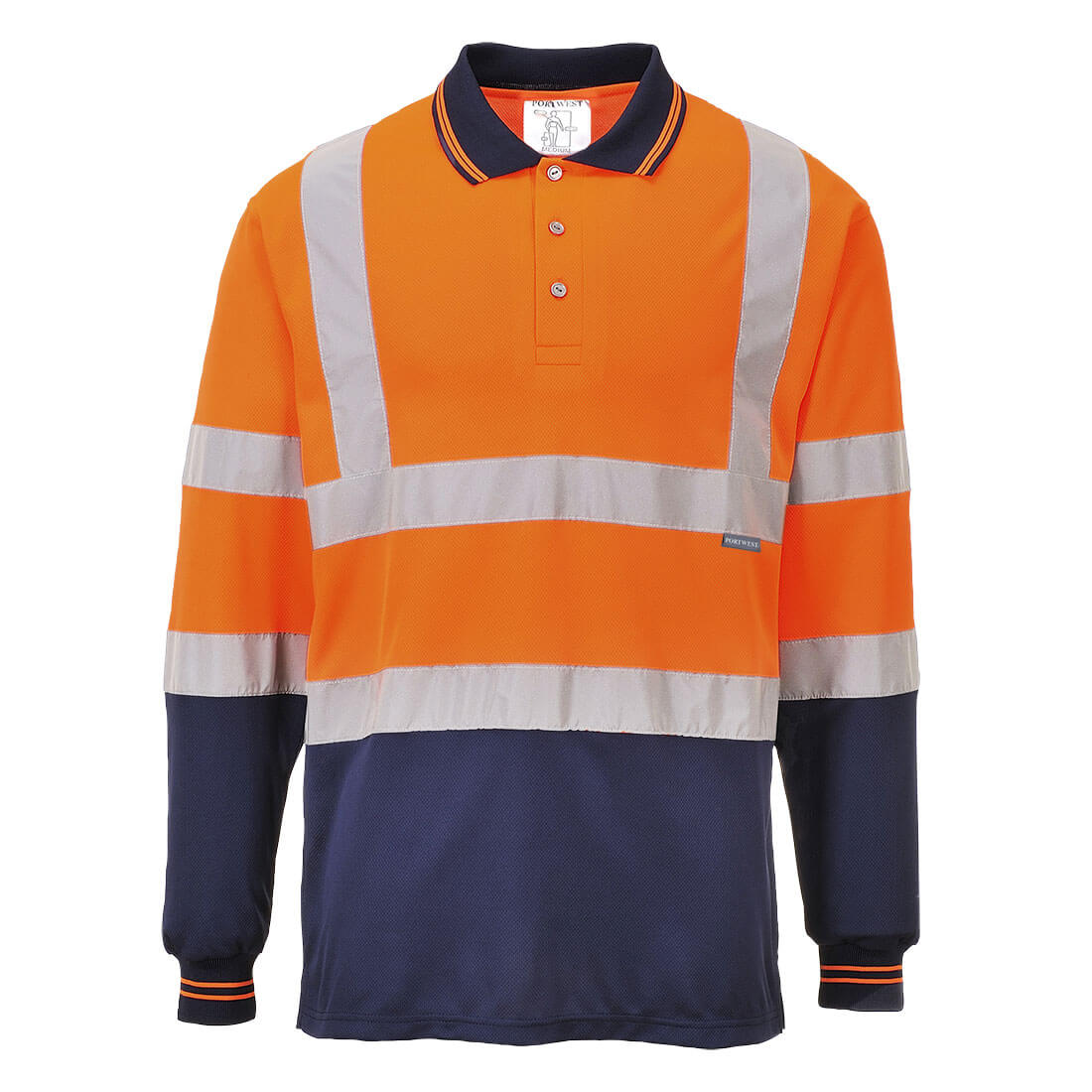 Portwest Hi-Vis Kontrast Poloshirt langarm (S279)