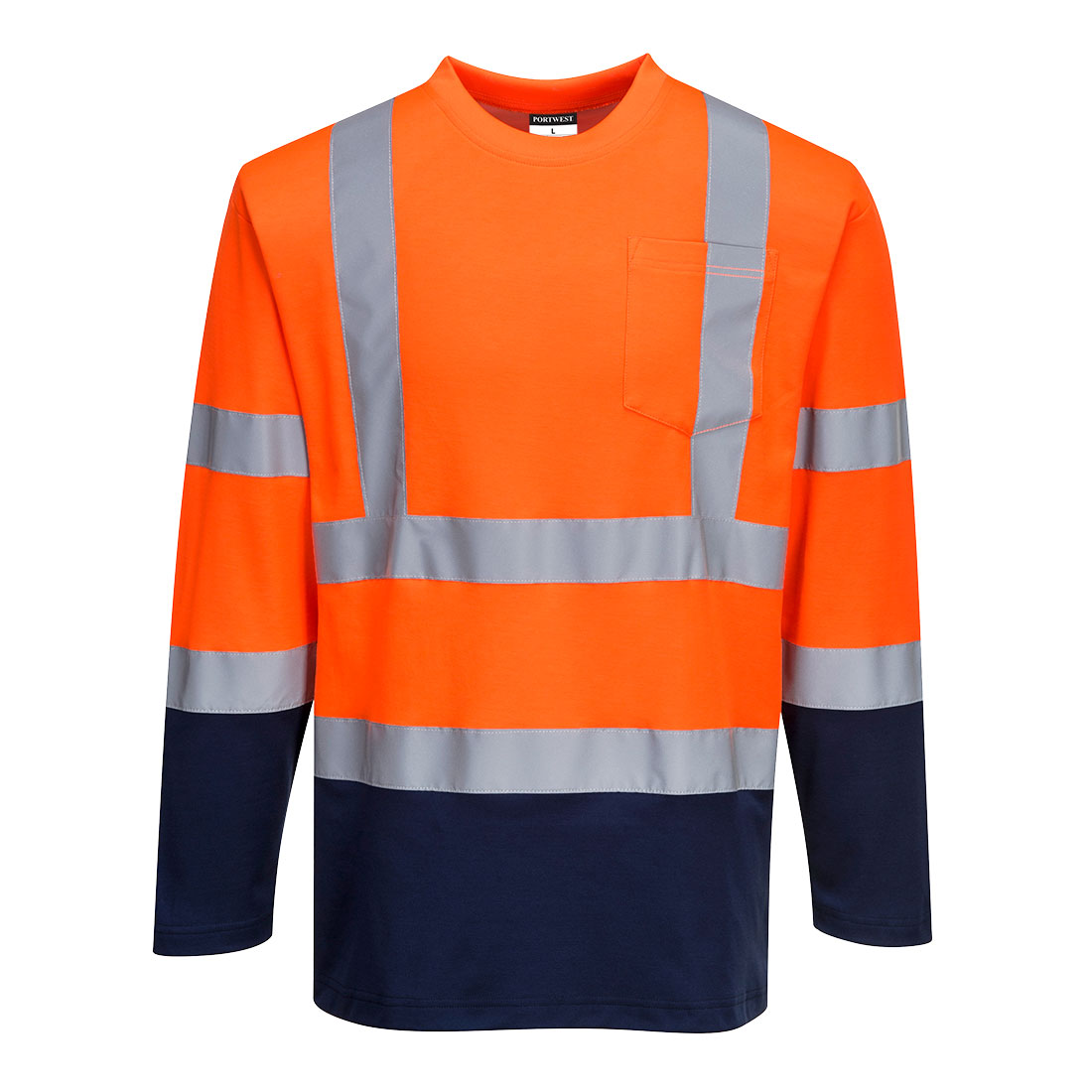 Portwest Hi-Vis Cotton Comfort Kontrast T-Shirt Langarm (S280)