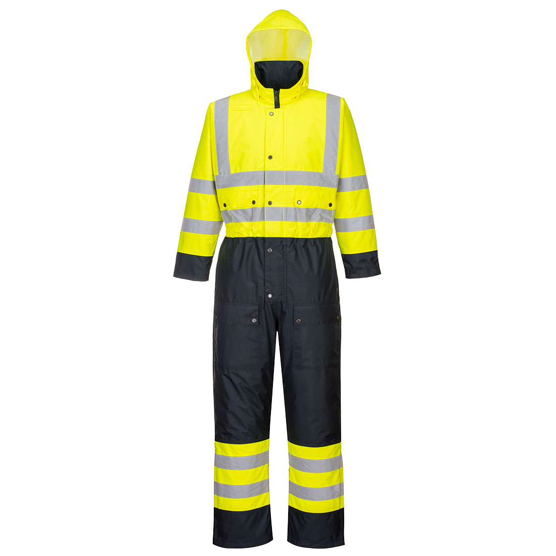 Portwest Hi-Vis Kontrast Winter Overall (S485) Gelb/Marine S