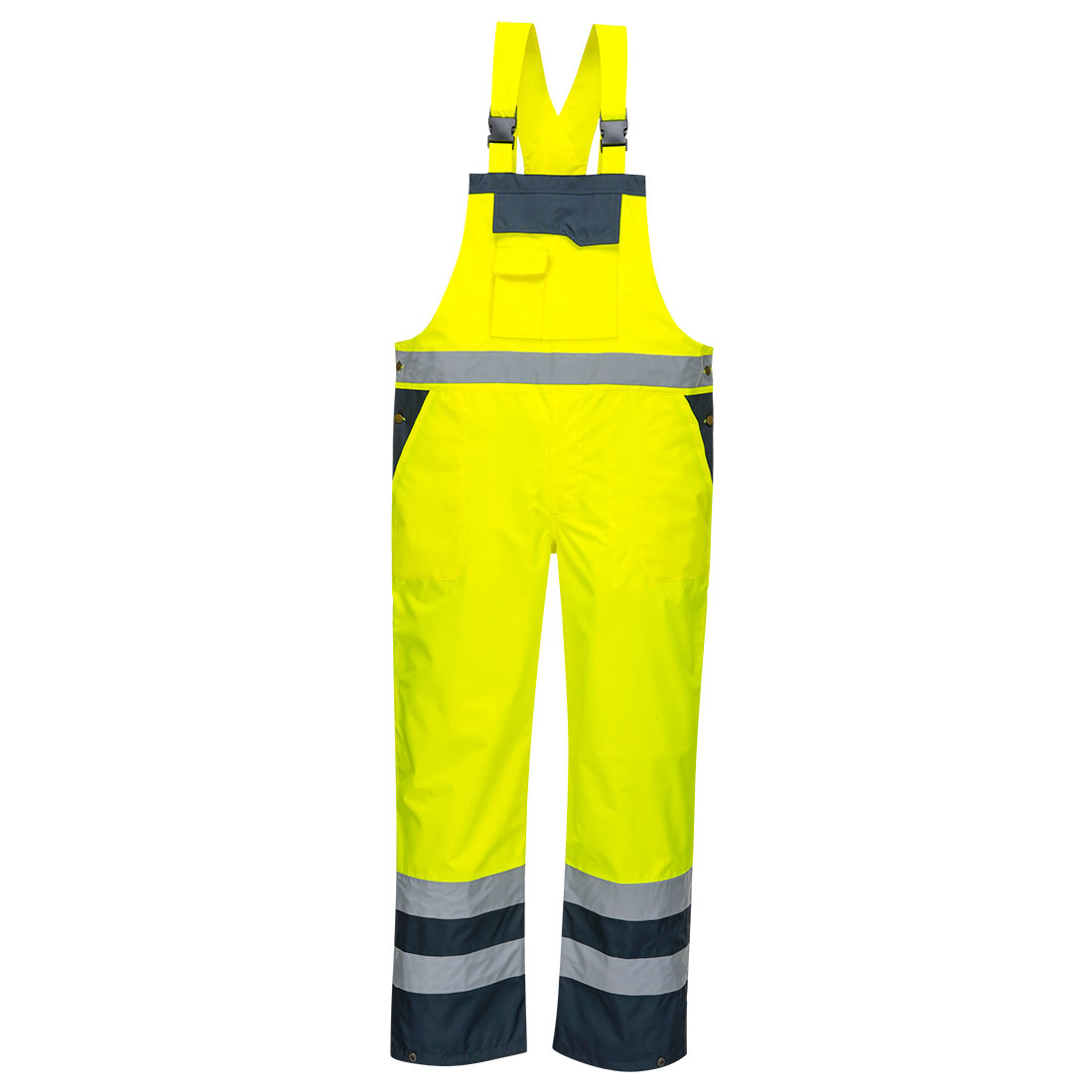 Portwest Hi-Vis Kontrast Regenlatzhose atmungsaktiv (S488) Gelb/Marine XXL