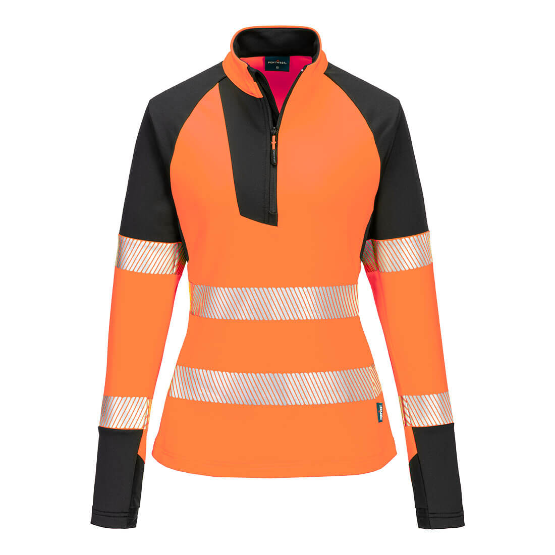 Portwest PW3 Hi-Vis Damen Sweatshirt 1/4 Reißverschluss (T173)