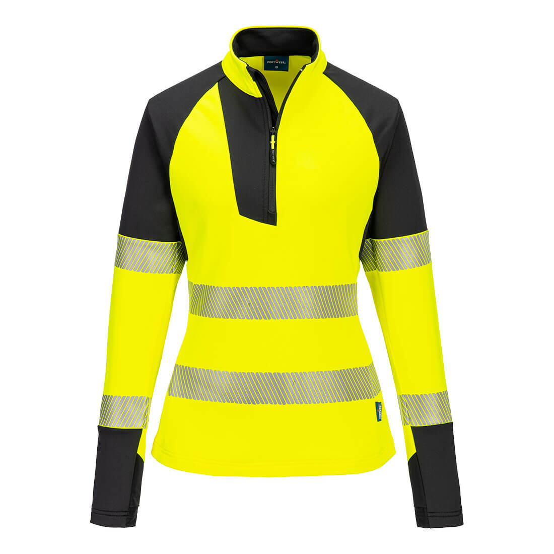 Portwest PW3 Hi-Vis Damen Sweatshirt 1/4 Reißverschluss (T173)