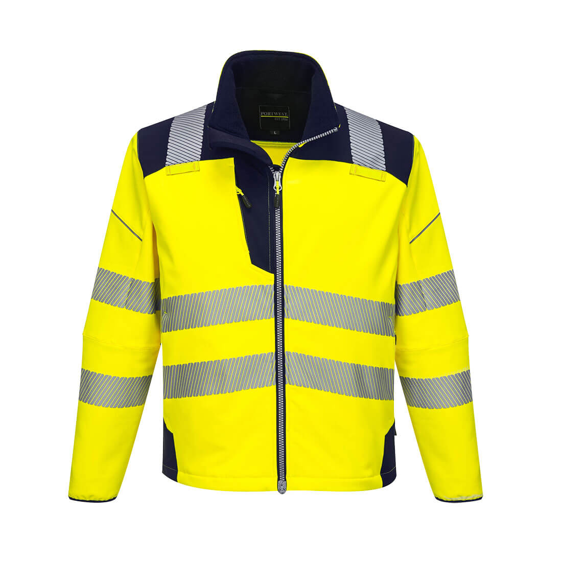 Portwest PW3 Hi-Vis Softshelljacke (T402) Gelb/Marine M