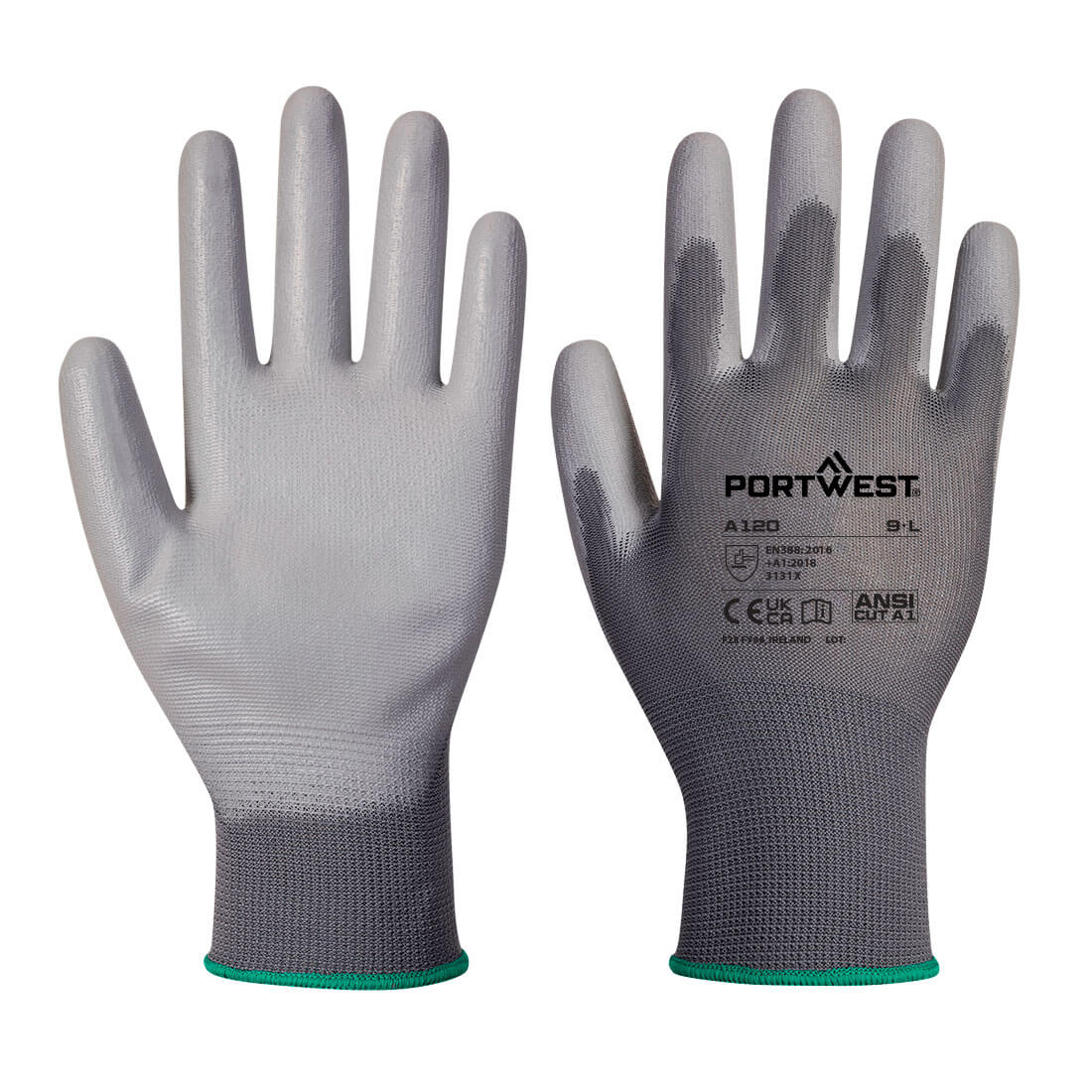 Portwest Verkaufsautomaten PU Palm Handschuh (288 Paar) (VB120) Grau XL