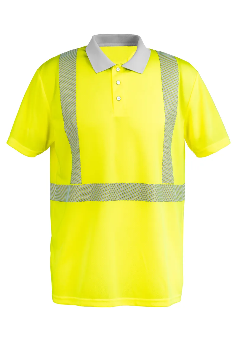 PLANAM Norit Warnschutz Polo 1/4 gelb/zink