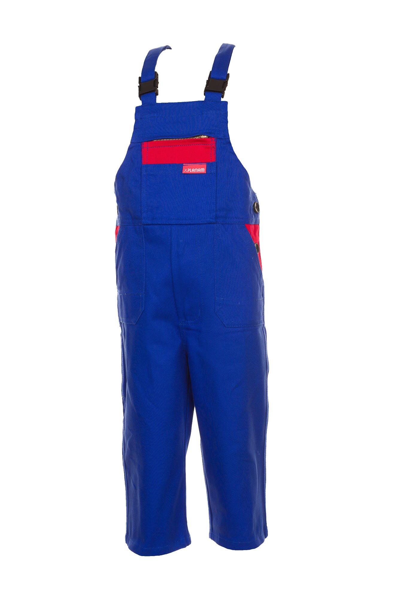 PLANAM Kinderbekleidung Kinder-Latzhose kornblumenblau/mittelrot