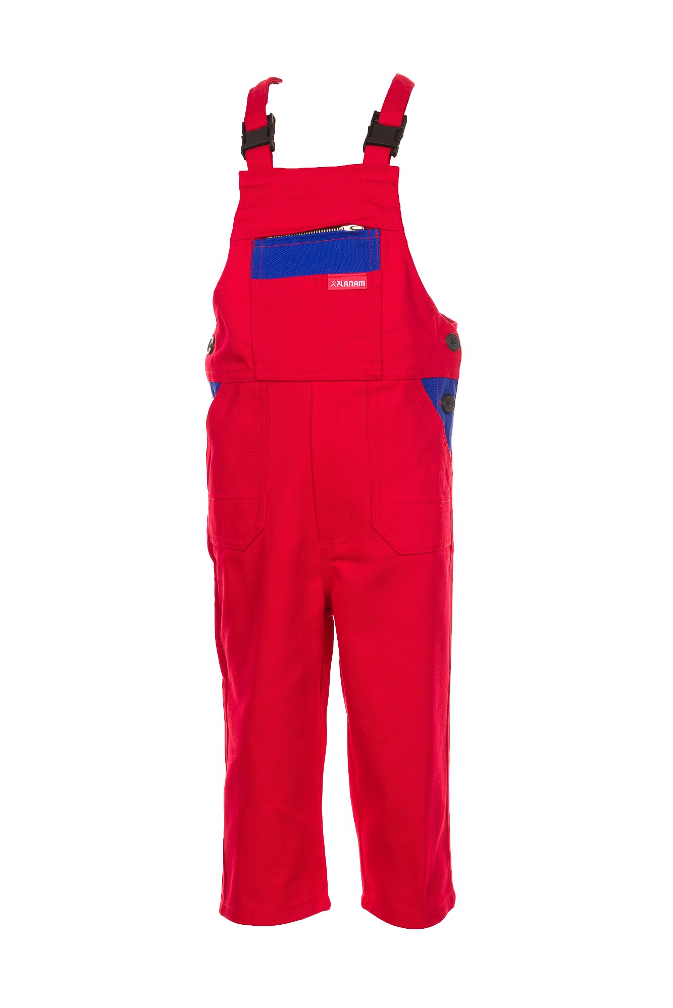 PLANAM Kinderbekleidung Kinder-Latzhose mittelrot/kornblumenblau (0165) mittelrot/kornblumenblau 158/164