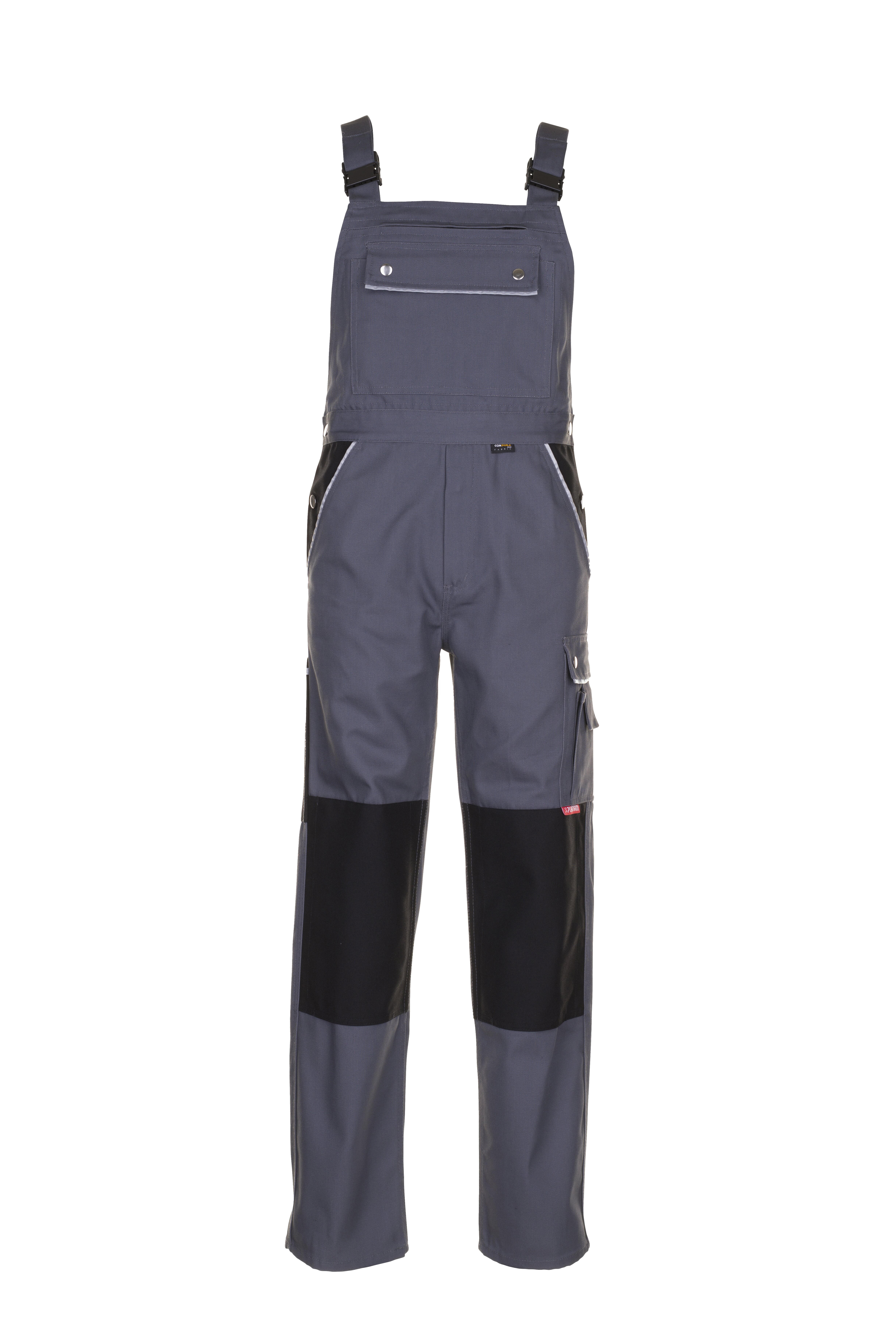 PLANAM Canvas 320 Latzhose grau/schwarz
