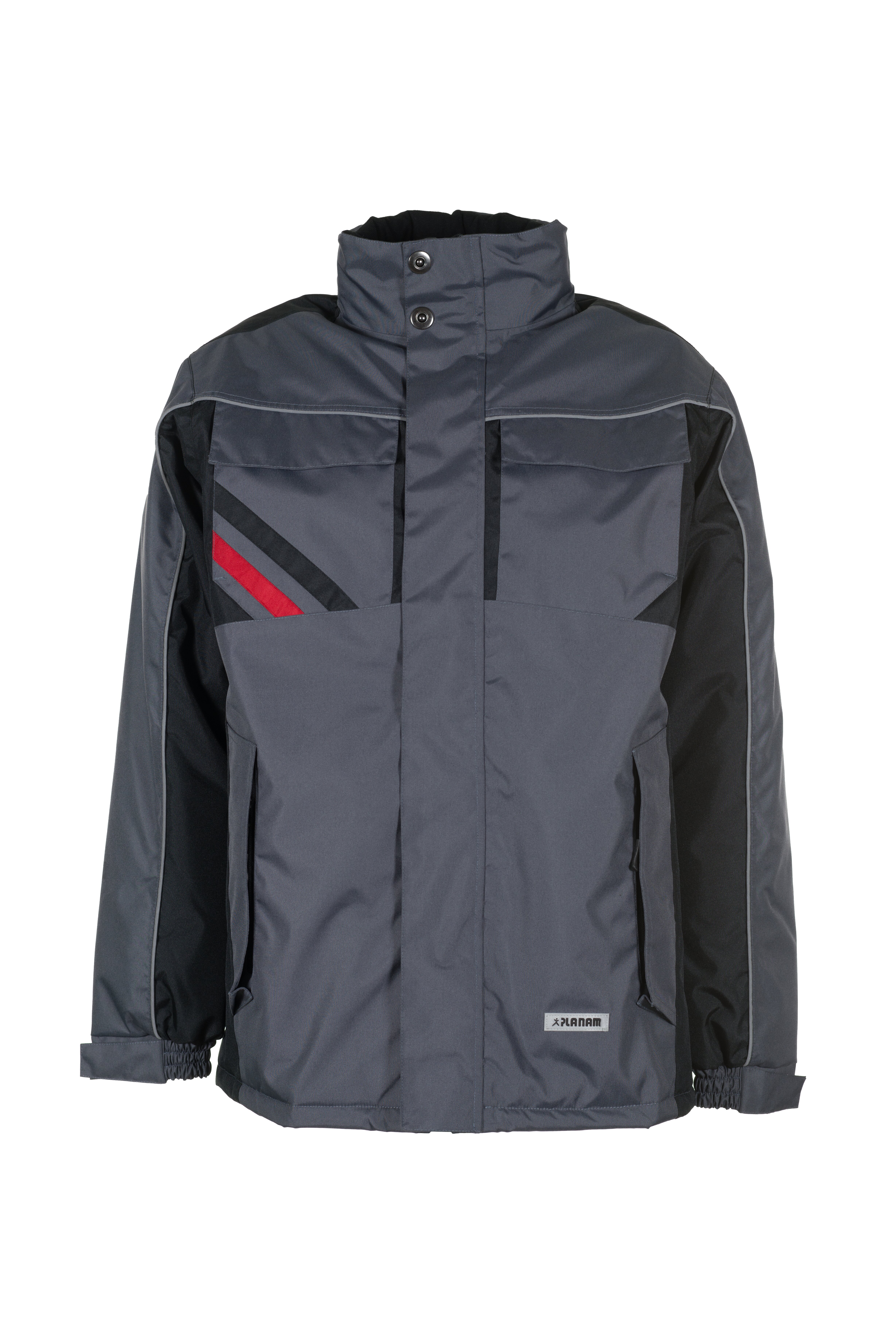 PLANAM Highline Winterjacke schiefer/schwarz/rot