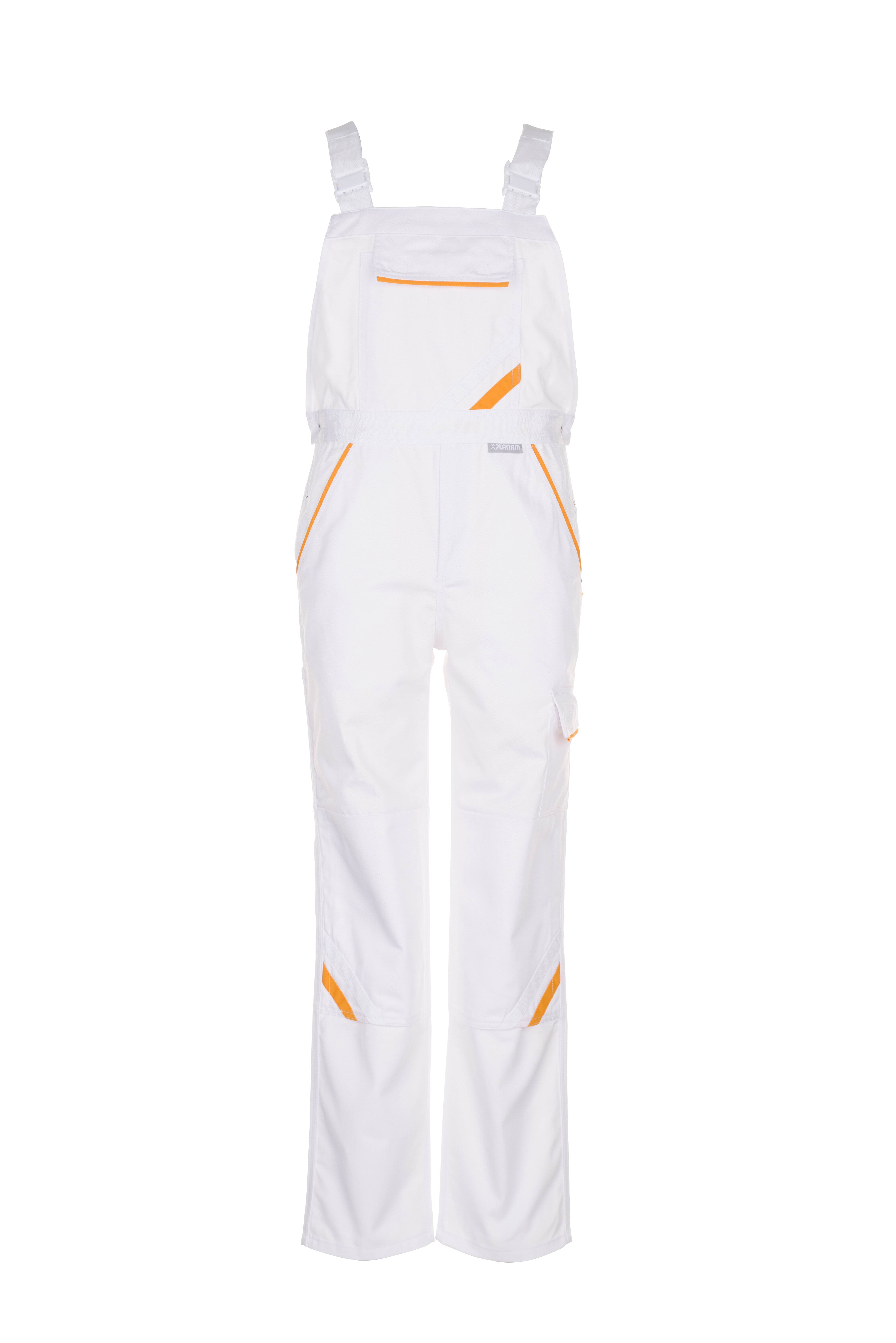 PLANAM Highline Latzhose reinweiß/reinweiß/gelb