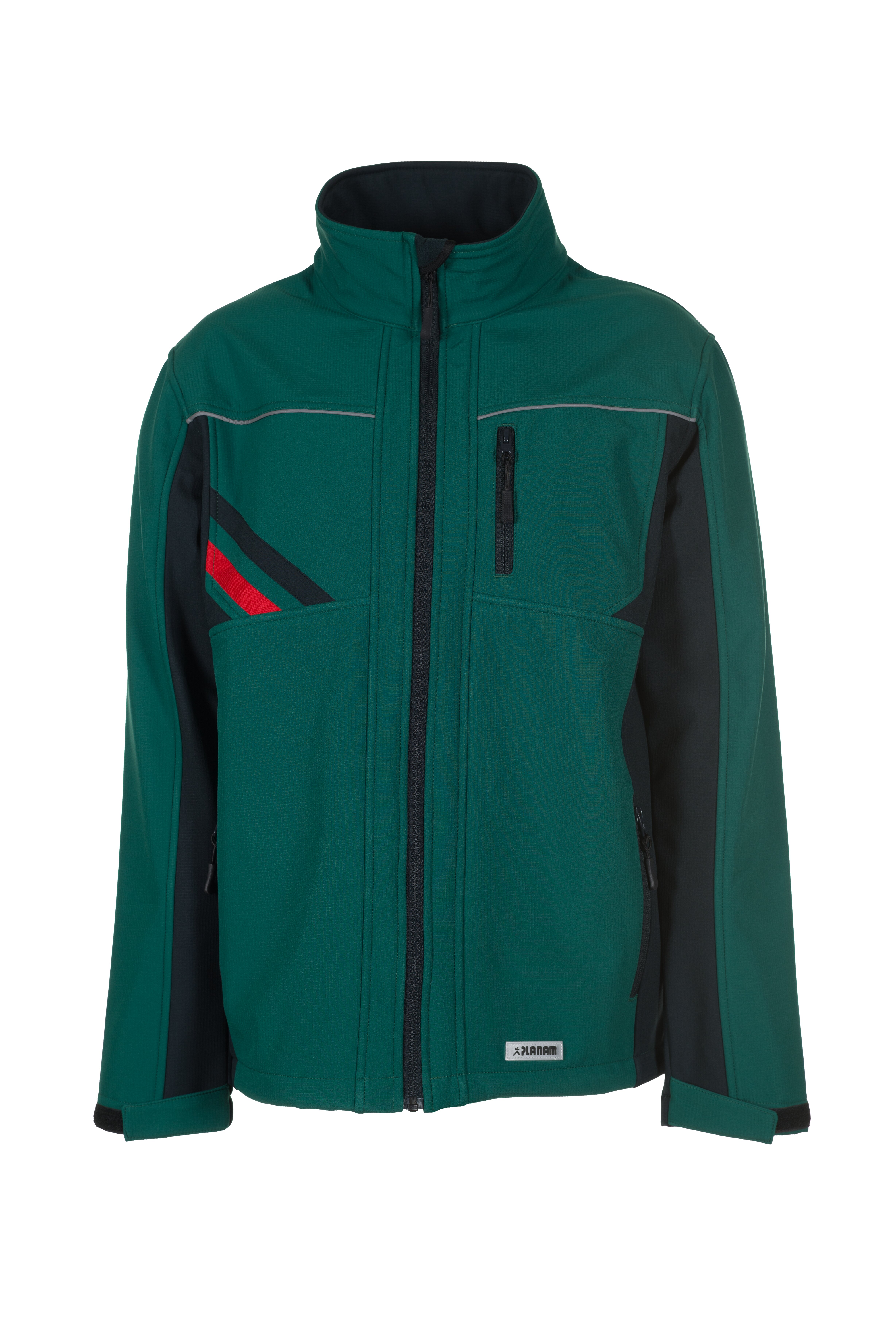 PLANAM Highline Softshelljacke grün/schwarz/rot (2385) grün/schwarz/rot XL
