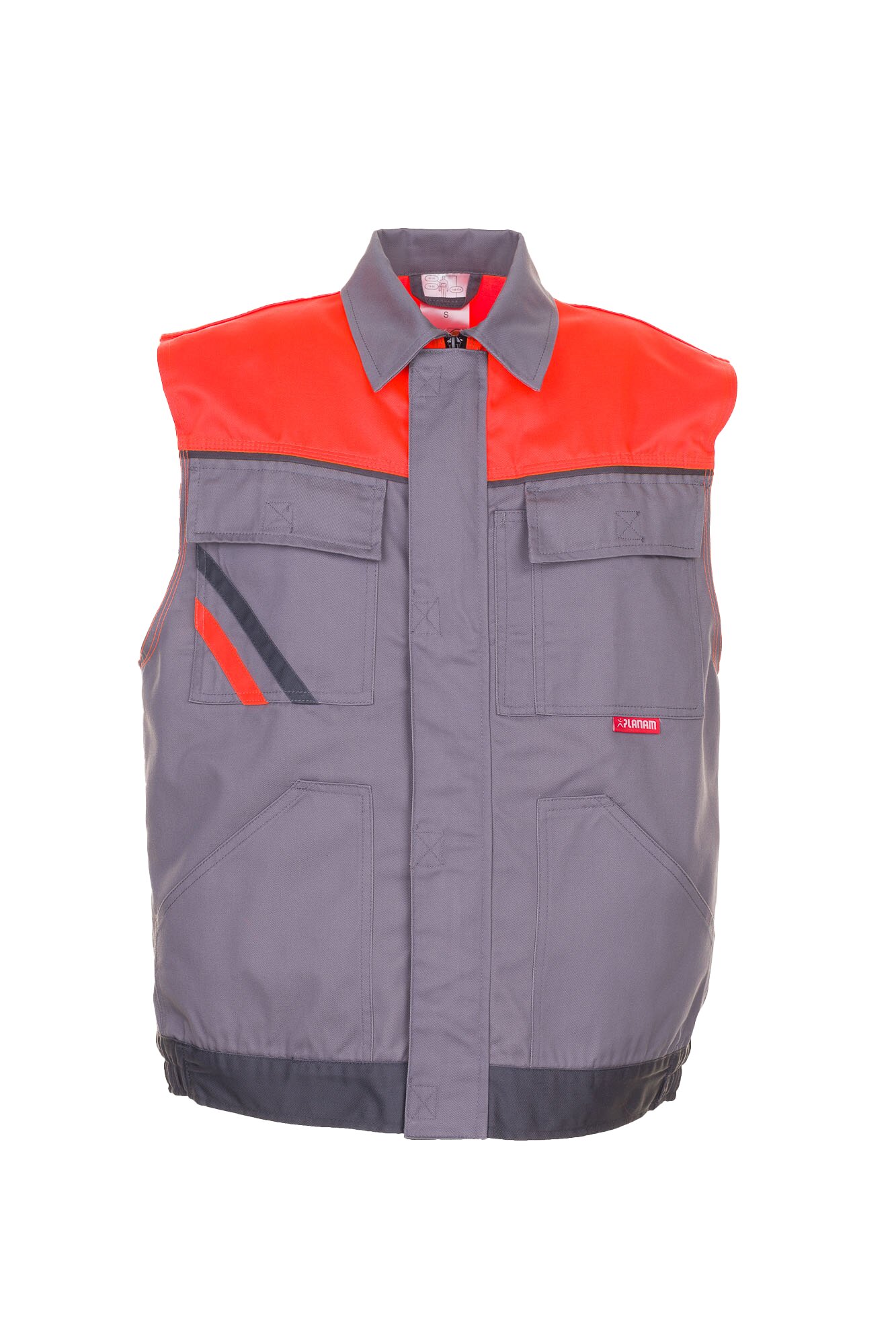 PLANAM Visline Weste zink/orange/schiefer
