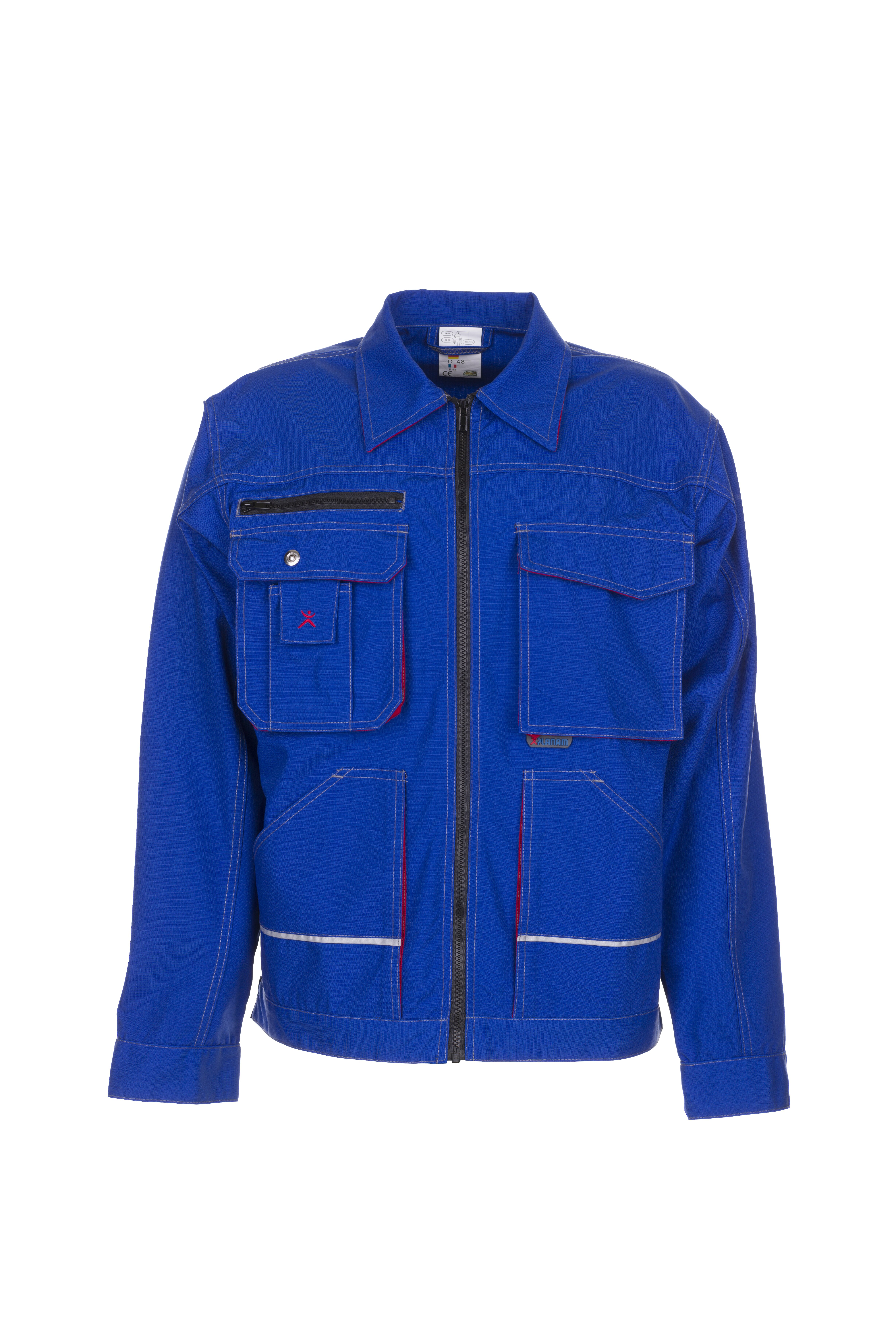 PLANAM Basalt Bundjacke kornblumenblau/rot