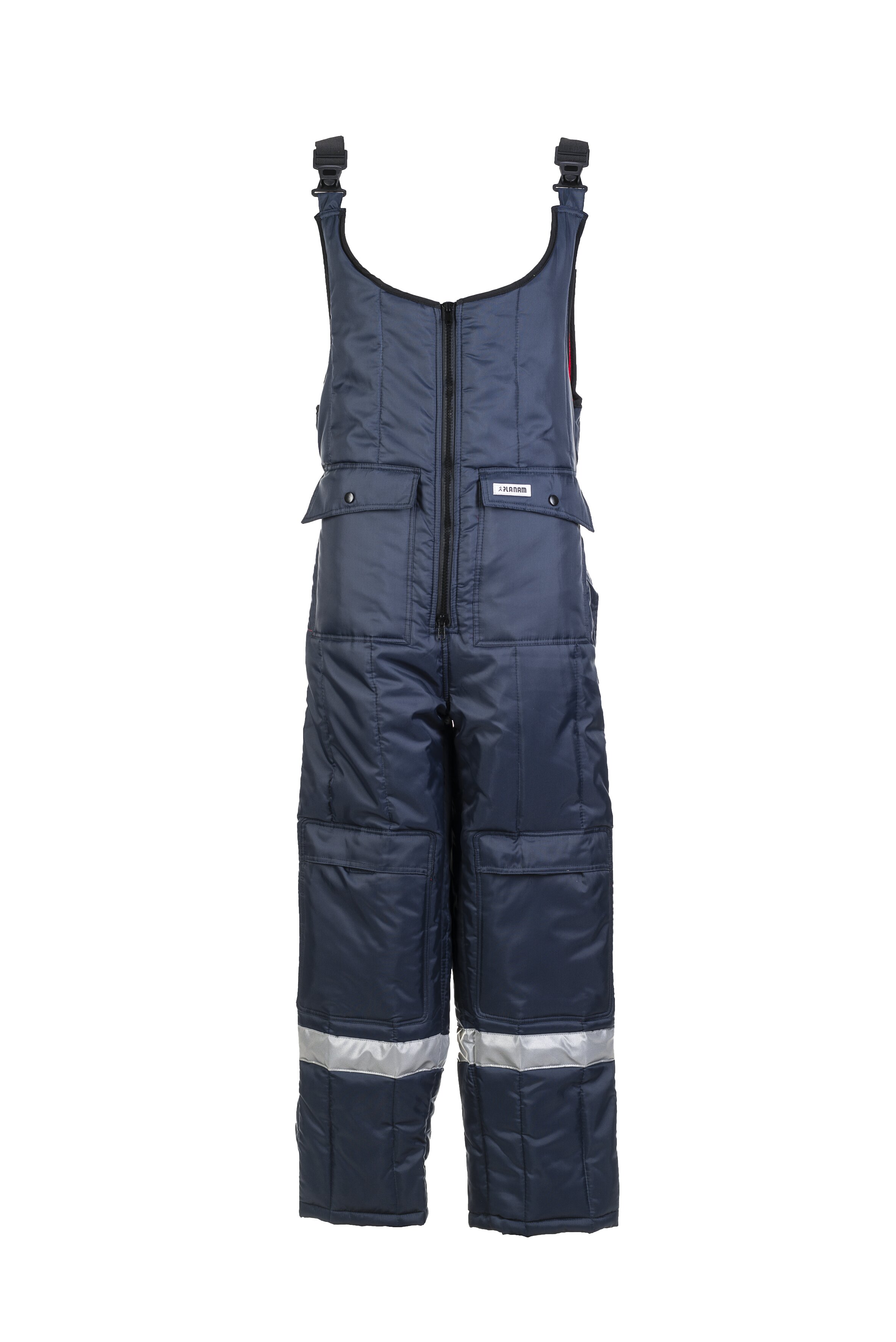 PLANAM Kühl-/Gefrierhaus Kühlhaus Latzhose marine, Innenfutter rot