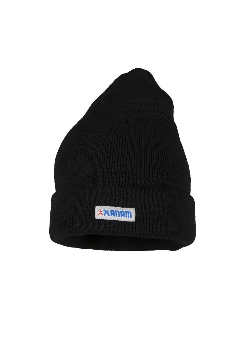 PLANAM Zubehör Strickmütze mit Umschlag schwarz