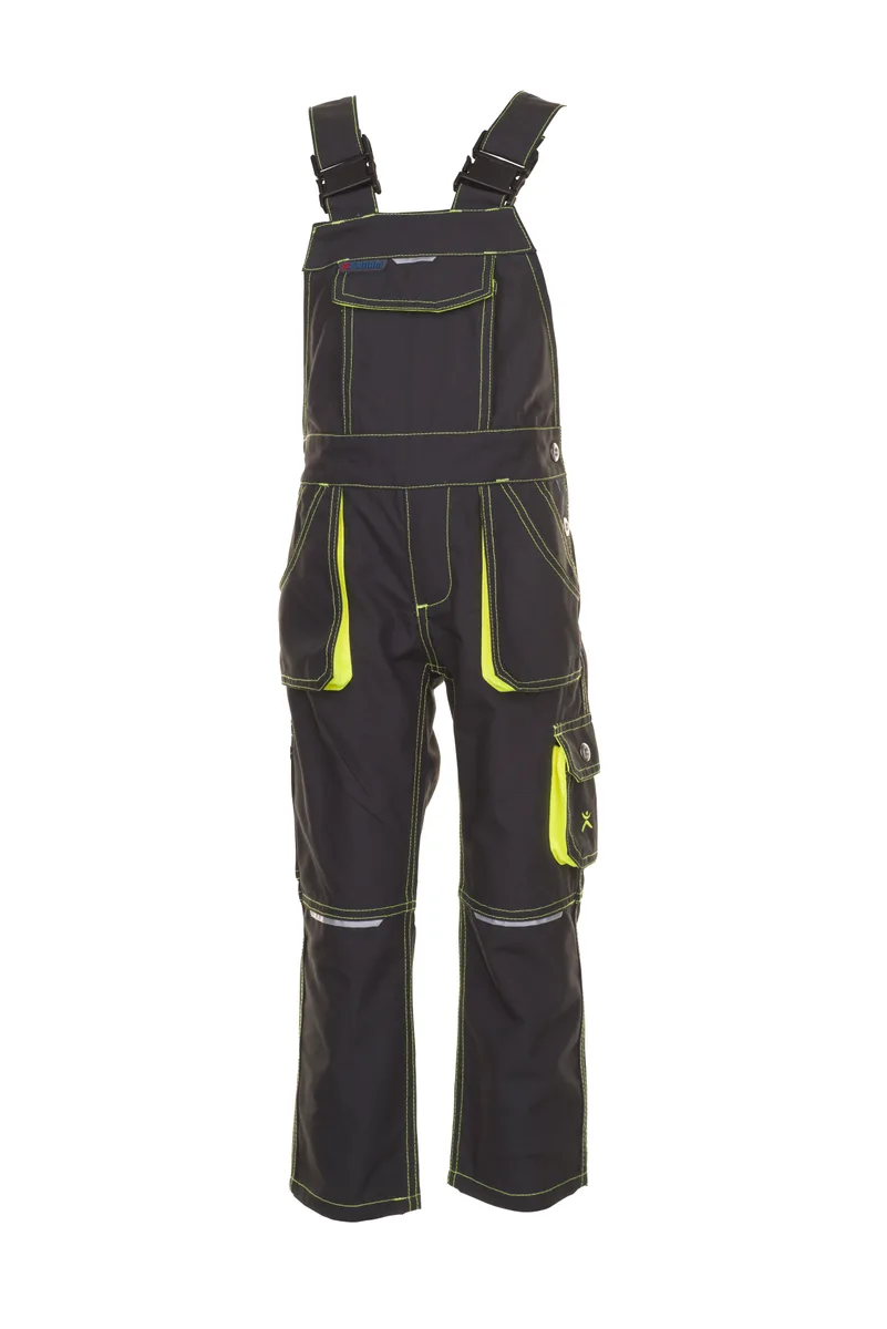 PLANAM Junior Latzhose anthrazit/gelb