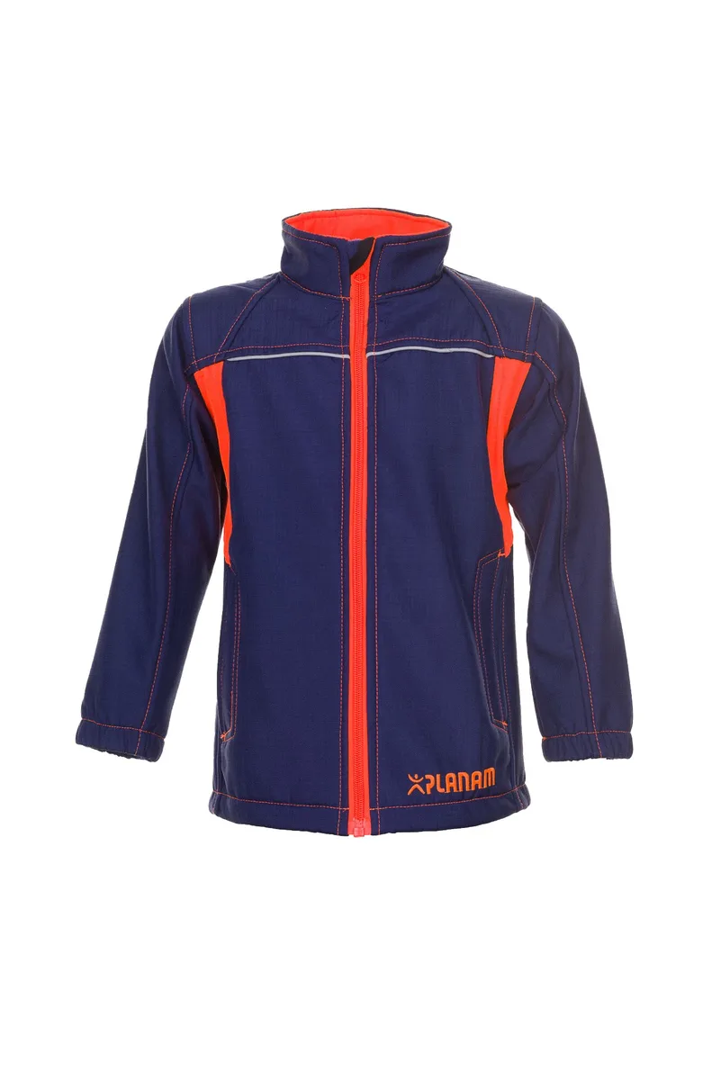 PLANAM Junior Softshelljacke marine/orange