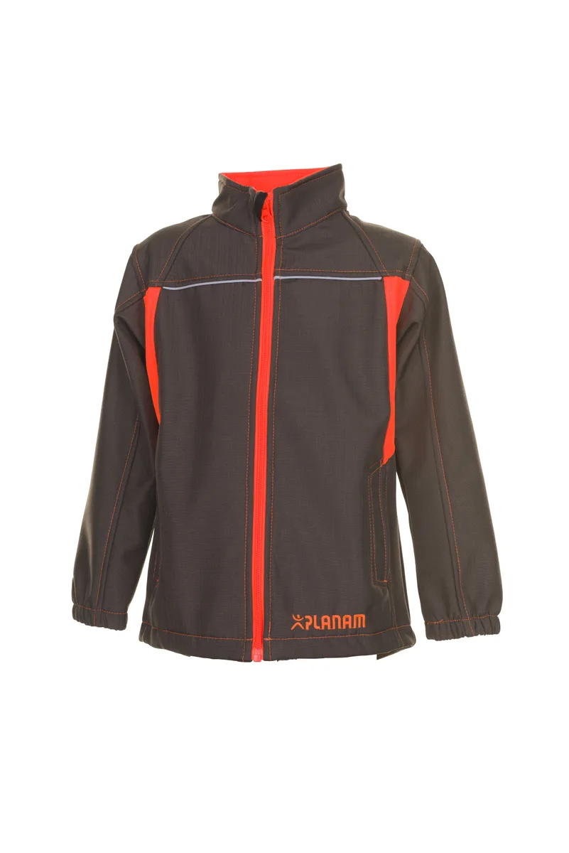 PLANAM Junior Softshelljacke oliv/orange