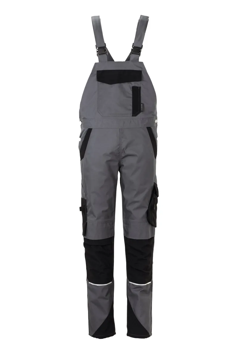 PLANAM Norit Damen Latzhose schiefer/schwarz