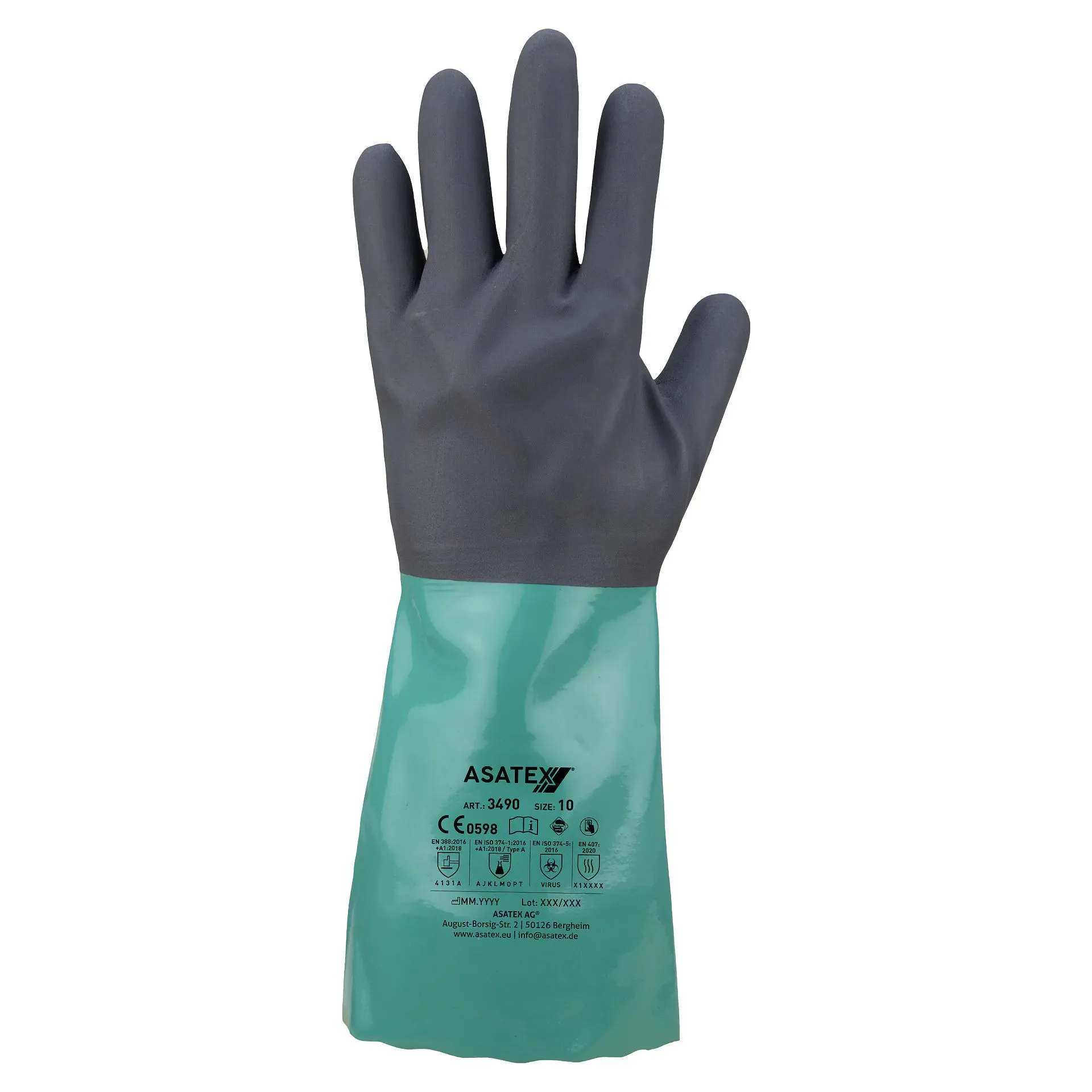 Asatex Chemikalienschutzhandschuh 3490 grün