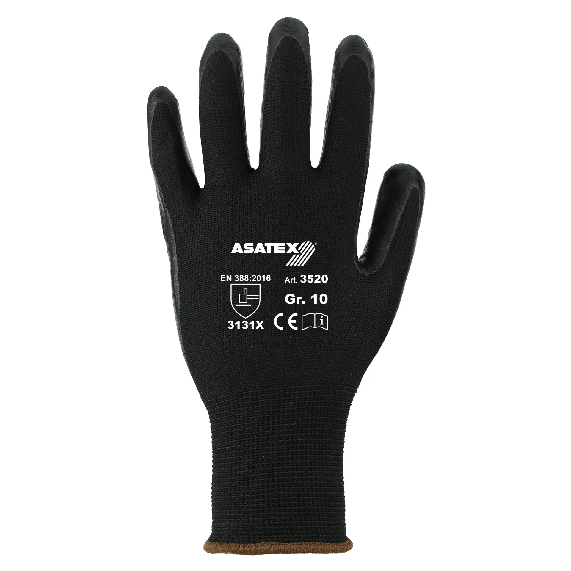 Asatex Feinstrick-Handschuh 3520 beschichtet schwarz