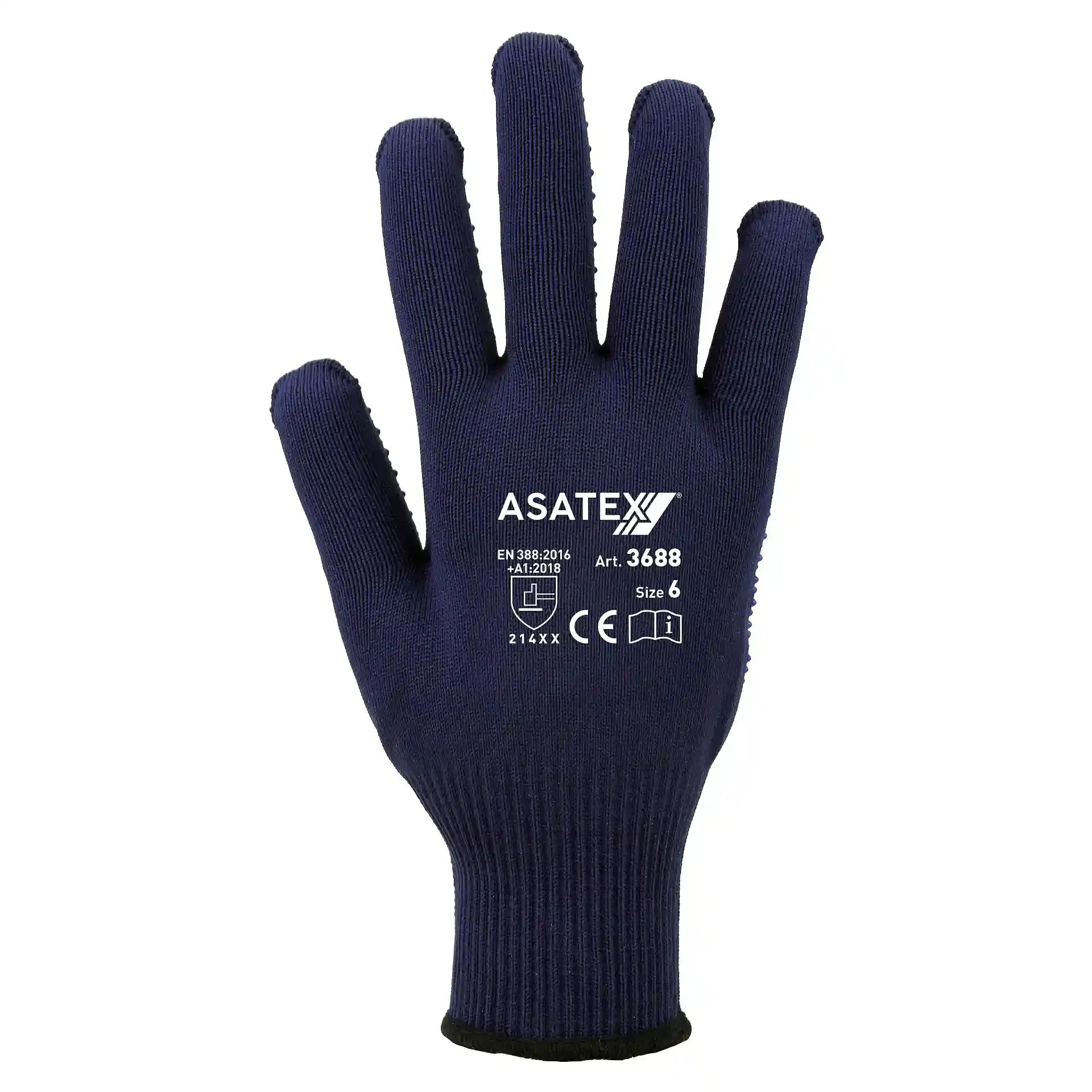 Asatex Feinstrick-Handschuh 3688 genoppt blau