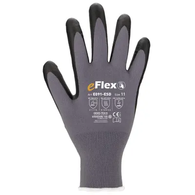 Asatex Feinstrickhandschuh E091-ESD grau