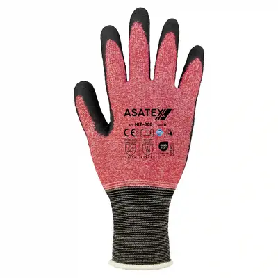 Asatex Feinstrickhandschuh HIT300 rot/schwarz