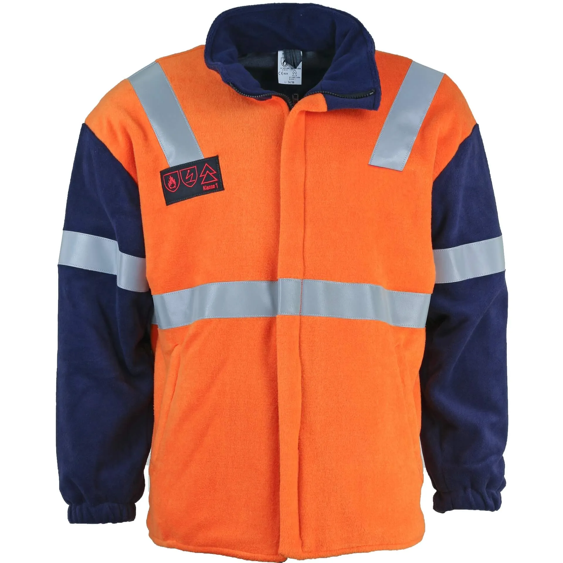 Asatex Fleece-Jacke FLEECE-JAFL82P orange/blau