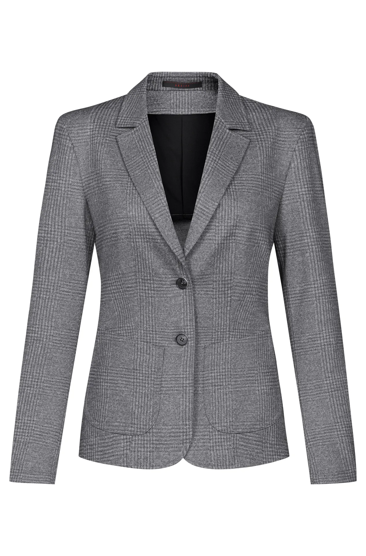 GREIFF Damen-Jerseyblazer Regular Fit Casual Glencheck Hellgrau (1460-2150)