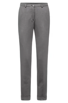 GREIFF Damen-Jerseyhose Regular Fit Casual Hellgrau meliert (1385-2155)