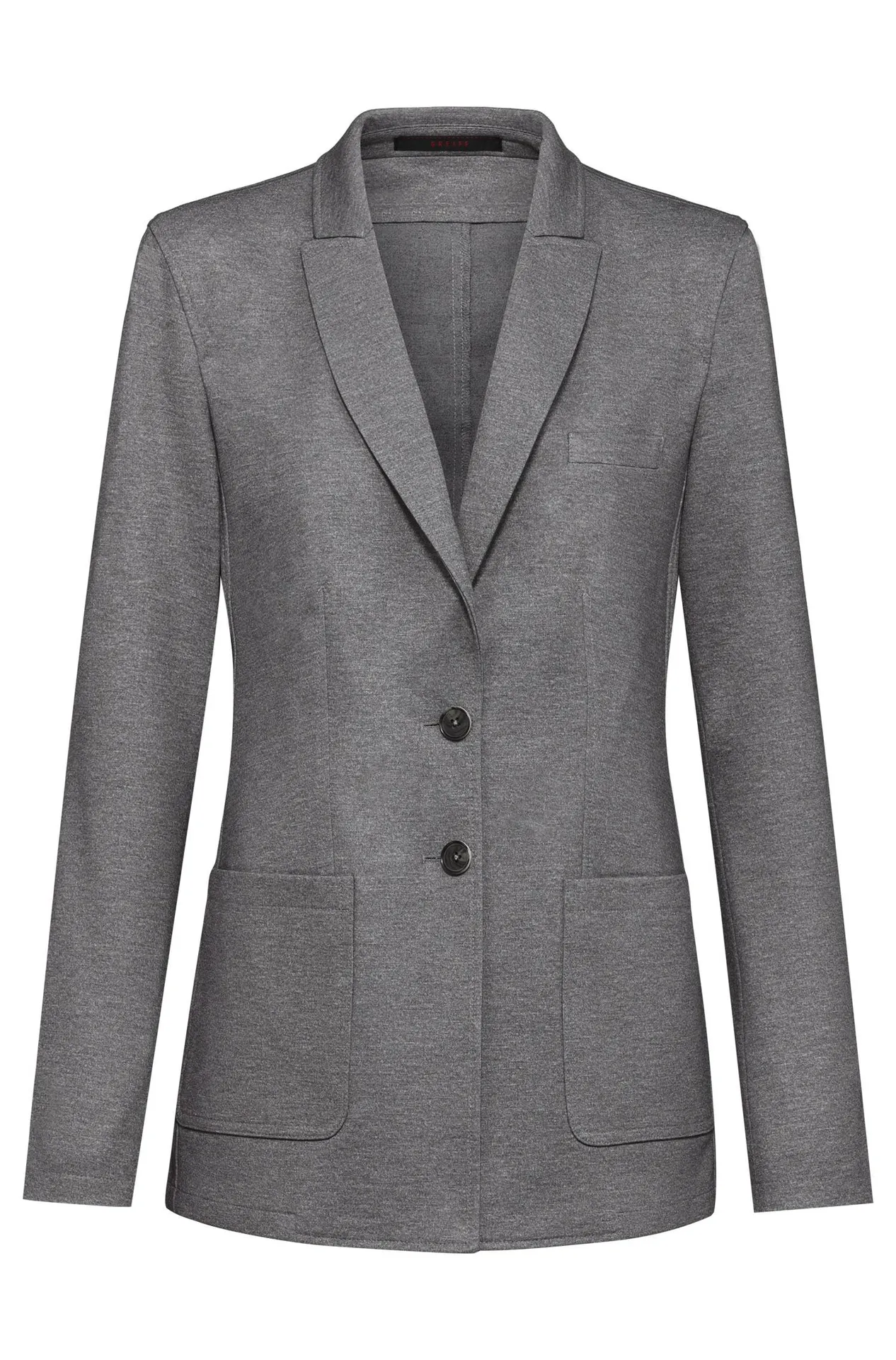 GREIFF Damen-Jerseylangblazer Regular Fit Casual Hellgrau meliert (1449-2155)